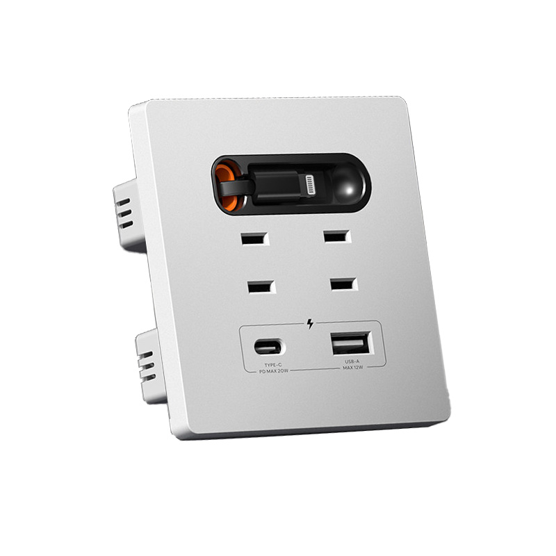 4 ports USB + USB Type-C, blanc (câble Lightning de 80 cm)