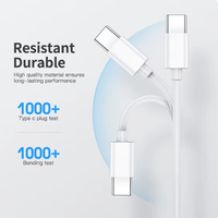 Cable de Datos USB de 1m y 60w de Fabricantes, Tipo C a Tipo C, Cable USB de Carga PD para Teléfono Móvil