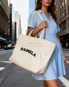 Nueva Bolsa de Mano de Lona de Algodón Minimalista a la <span class=keywords><strong>Moda</strong></span>, Fabricantes de Bolsas de Mano Grandes Ecológicas Personalizadas para Uso Casual - Product Image 3