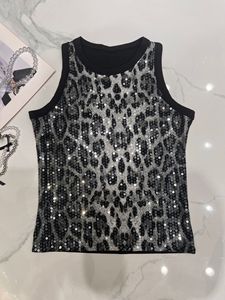 Summer Sexy Pink Leopard Sequin Crop <strong>Top</strong> Women Fashion Sleeveless Shiny Animal Print Camisole Party Clubwear <strong>Sparkly</strong> <strong>Vest</strong> - Product Image 3