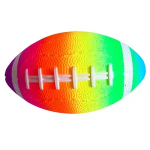 Kleinkinder Aufblasbarer PVC-Regenbogen Buntes Rugby-Sport ballspiel zeug