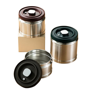 Vacuum Coffee Canister Crisper Stainless Steel Metal airtight jars Tea Storage Jar