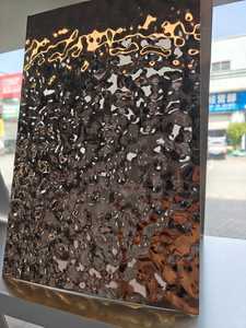 EX360 300 Series Gold Colored Stainless Steel Plate & <b>Sheet</b> with Water Ripple Design for Wall Decoration Cold Rolled - Product Image 2
