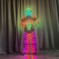 Costume de robot LED, armure de héros lumineuse, batterie rechargeable, adulte unisexe, pour fêtes de Noël, utilisation en intérieur, en coton, pour chanteur, danseur