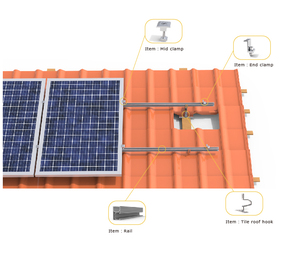 Support de montage solaire pour toit en tuiles personnalisable, villa, <span class=keywords><strong>maison</strong></span>, structure <span class=keywords><strong>photovoltaïque</strong></span> Al6005-t5 - Product Image 1
