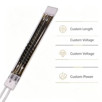Lampe chauffante infrarouge en fibre de carbone à double tube semi-orée, tube chauffant infrarouge en quartz