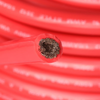 Câble résistant à la chaleur, isolé en silicone souple, 1/0Awg, câble électrique flexible, câble de raccordement, conducteur en cuivre étamé à un seul conducteur