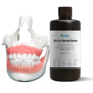 एक्मे उच्च परिशुद्धता Biocompatibility गुलाबी रंग कृत्रिम दांतों के लिए आधार राल 3D मुद्रण राल एलसीडी डीएलपी 3d प्रिंटर के लिए