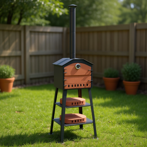 Horno de Pizza Portátil para Exteriores, a Carbón, con Piedras Refractarias, Equipo de Horneado para Jardín - Product Image 2