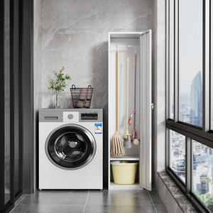 Meuble de rangement pour balcon Iyanen Enon, armoire à outils QJG DMG à une ou deux portes sur pieds, organisateur de nettoyage domestique - Product Image 3