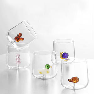 Vasos de Vidrio Adorables al por Mayor, Vasos de Vidrio con Dibujos Animados de Animales, Vasos de Vidrio Bonitos y Sencillos para el Hogar - Product Image 1
