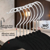 Perchas de Metal de Terciopelo Multifuncionales al por Mayor con Gancho Giratorio 360° Antideslizante, Ultrafinas, Ahorradoras de Espacio y Ecológicas para Abrigos