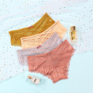 Модные, популярные, кружевные трусики-стринги с цветочным узором и перекрестной завязкой, средней посадки, женское нижнее белье - Product Image 5