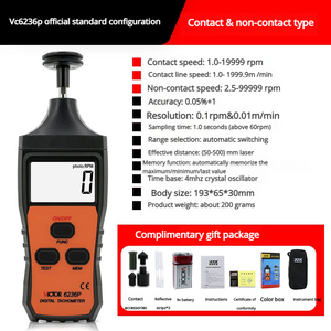 Velocímetro VICTOR VC6234P - <span class=keywords><strong>Instrumento</strong></span> de Medición de Velocidad Digital Fotoeléctrico de Alta Precisión - Product Image 4