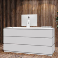 Bureau de réception en bois laqué haut de gamme, bureau de réception commercial pour entreprise