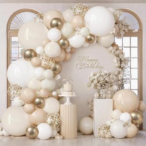 <span class=keywords><strong>Arche</strong></span> <span class=keywords><strong>de</strong></span> ballons en latex personnalisée <span class=keywords><strong>de</strong></span> 134 pièces/ensemble, <span class=keywords><strong>blanc</strong></span>, bleu rétro, ivoire, beige, nude, <span class=keywords><strong>or</strong></span> métallique avec confettis, pour la décoration d'anniversaire ou <span class=keywords><strong>de</strong></span> mariage - Product Image 1
