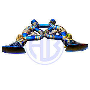 ระบบท่อไอเสีย Perfect Fit Universal หนา 1.2 มม. สีฟ้าไทเทเนียมเบิร์น พร้อมการรับประกัน 1 ปี สำหรับรถ McLaren 650S MP4-12C - Product Image 1