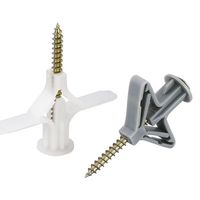 Cheville murale en plastique type papillon, norme DIN, pour cloison sèche, métrique, auto-perceuse, filetage M4, finition TiCN