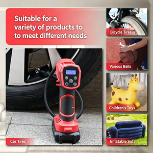 20V Lithium Tire Inflator Dual Cylinder LCD Display Portable For Compact Car Motorcycle - Product Image 2