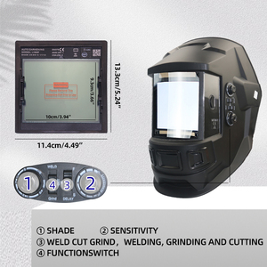 Casque de soudage solaire à obscurcissement automatique grand écran 3,94 " x 3,66 " à couleurs réelles, capot large à 4 capteurs pour soudage TIG MIG Arc - Product Image 4