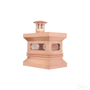 Villa Copper Custom Cover Luxury Durable Copper Chimney Cover Crown Outdoor Chimney Hood Diseño de cubierta de chimenea