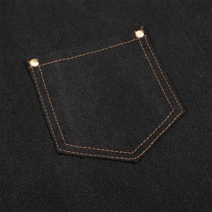 Delantales de Lona Negros y Beige con Hebilla Ajustable y Logotipo Personalizado, Delantales sin Mangas Transpirables y Suaves para Camareros de Restaurante - Product Image 3