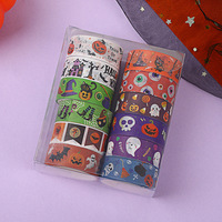 Lot de 12 rouleaux de ruban Washi style Citrouille et Fantôme d'Halloween, motifs imprimés pour les amateurs de journal intime et la décoration de carnets de fête
