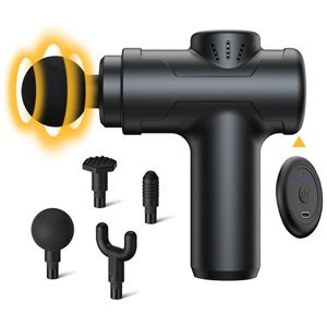 Pistola de Masaje Inalámbrica con Calor y Vibración de Percusión para Tejido Profundo, 4 Cabezales, Control de Velocidad para Cuerpo, Piernas, Manos, Cuello, Pies, Brazos y Cabeza - 4-6H - Product Image 1