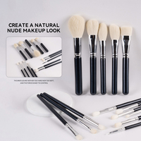 Ensemble de 18 pinceaux de maquillage professionnels de luxe en poils synthétiques, manche en bois, végan, sans cruauté, étui en PU, pour anticernes et crayon à sourcils