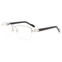 Gafas de Sol Borregls de Lujo con Montura Óptica Unisex Cuadrada Semimontura, Lentes Grises de PC, Patrón Sólido Réplica, Patillas de Acetato O3501