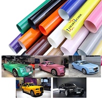 Vente en gros 1.52*17m Autocollant de protection de carrosserie PVC PET auto-adhésif pour voiture à couleur changeante Film vinyle pour voiture Warp