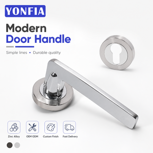 YONFIA 8179R57 Maniglia per Porta Interna in Lega di Zinco Resistente, Maniglia Tubolare Rotonda in Argento per Porte in Legno - Product Image 1