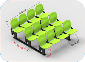Omegatruss DPS-3R4S Sedile Sportivo Pieghevole Impermeabile con Sistema a Gas HDPP, Capacità 12 Persone, per <span class=keywords><strong>Palestra</strong></span> e Sport - Product Image 5