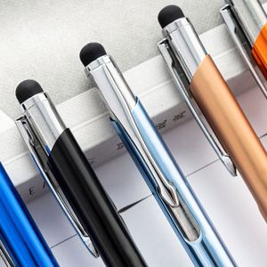 Custom Metal Stylus Ballpoint With Logo Print - Click Action Promotional Touch Screen <b>Pen</b> - Product Image 2