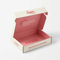 Boîte à avion en papier personnalisée, extérieur crème intérieur rose, boîte d'expédition, emballage cadeau avec logo et slogan personnalisés