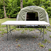Table pliante légère en plastique blanc pour extérieur, avec pieds en métal robustes, idéale pour les parcs - Vente chaude