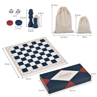 QISHOU Échiquier et Jeu de Dames Magnétique Pliable en Bois – Design Écologique et Durable pour Enfants et Adultes – Idéal pour les Voyages – Éducatif