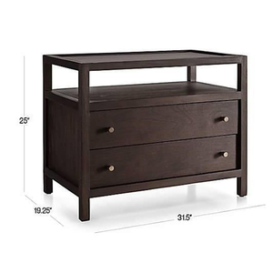 Mueble de Almacenamiento Phoenix Home de Madera de Pino Reciclada con 2 Cajones, Color Marrón, para Sala de Estar, Entrada, Estilo Rústico, Uso en Hospitales y Escuelas - Product Image 3