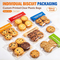 Sacs d'emballage pour biscuits imprimés sur mesure, pochette en plastique transparente thermoscellable pour l'emballage alimentaire de boulangerie