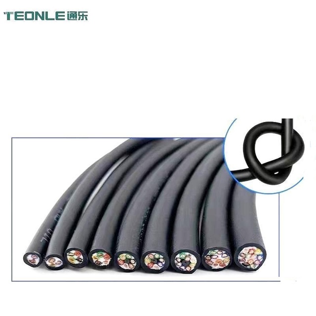 Custom Black Robot for Arm Flexible Copper Shielded PVC Insulated Wire Cable with 2 3 4 Cores 300/500V Stranded Conductor