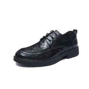 Chaussures habillées carrées en cuir à lacets de haute qualité pour hommes, tendance, formelles, faites à la main, antidérapantes, pour le dropshipping et la vente en gros - Product Image 4
