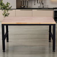 Table de travail pliante en bois d'hévéa, table à manger en bois d'hévéa, établi en bois d'hévéa pour garage
