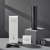 Ensemble d'ouvre-bouteille électrique en bois noir, ouvre-bouteille automatique rechargeable par USB