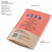 Tablette nettoyante pour toilettes de qualité alimentaire HZF701, biodégradable, en sachets refermables en plastique compostable, personnalisables