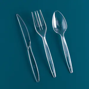 Polystyrene Clear PS Cutlery Kits Disposable Utensils Disposable Spoon Fork Knife Set Plastic Disposable Cutlery