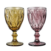 Gobelets en diamant en gros, verres à vin de couleur rose/bleue, coupes à champagne de luxe pour mariage et fête