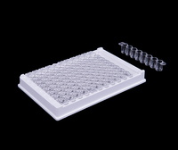 Microplaques en polystyrène Cotaus à 96 puits, cadre noir et blanc, 8 bandes, plaque ELISA à fond plat, lecteur de plaques ELISA utilisé