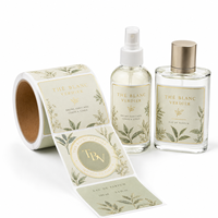 Étiquettes d'emballage de parfum avec logo en relief, estampage à chaud, résistantes aux rayures, adhésives pour coffret de parfum, impression personnalisée