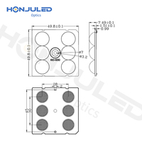 Modules de projecteurs linéaires pour plafond à LED haute baie, avec lentille optique plano-convexe moulée par injection, motif carré en PC
