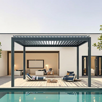 XG Luxury Patio Gazebo à toit rigide imperméable Jardin Pergola à toit rigide à persiennes d'extérieur en aluminium